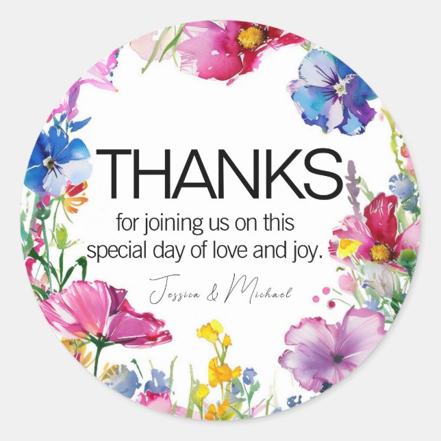 Niedliche 🌻 💗 🌹 Sammlung von Wiesenblumen Runder Aufkleber (Vorderseite)