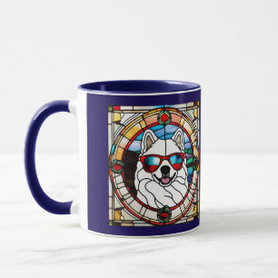 Niedliche Samojeden-Buntglas-Kaffeetasse Tasse