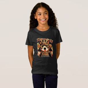 Niedliche Samurai-Katze in Armor T-Shirt