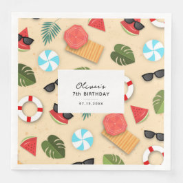 Niedliche Sandy Beach Summer Fun Geburtstagsparty Serviette