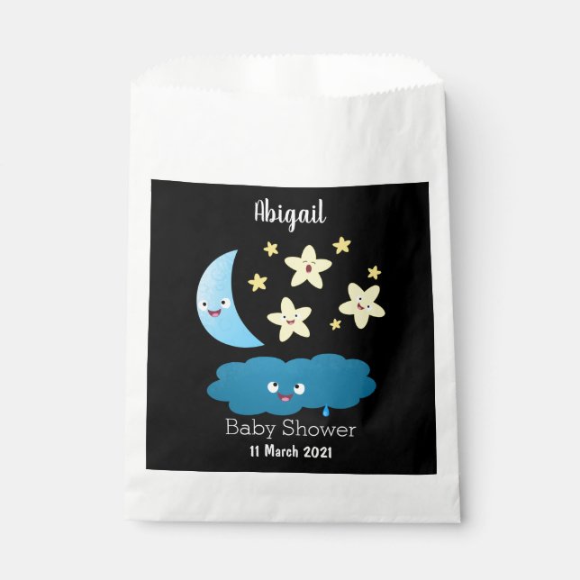 Niedliche Sänger, Mond und Cloud-Cartoon Geschenktütchen (Vorderseite)