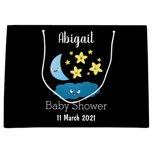 Niedliche Sänger, Mond und Cloud-Cartoon Große Geschenktüte (Vorderseite)