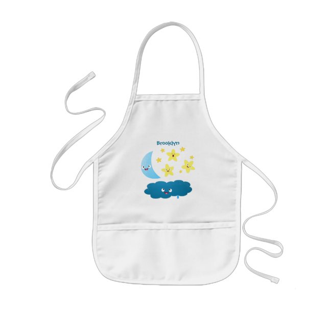 Niedliche Sänger, Mond und Cloud-Cartoon Kinderschürze (Vorne)