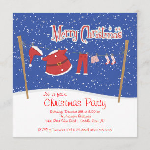Niedliche Sankt-Weihnachtsfeiertags-Party Einladung