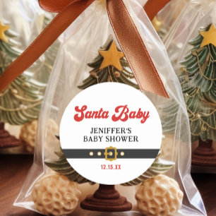 Niedliche Santa Baby Holiday Kinderdusche Runder Aufkleber