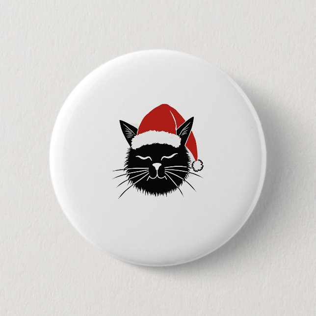 Niedliche Santa Cat Lover Christmas Men Women Kids Button (Vorderseite)