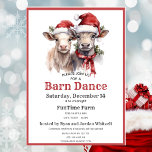 Niedliche Santa Cows Bardance Xmas Party Einladung<br><div class="desc">Party zu Weihnachten oder zu jeder Zeit während der Winterferien mit diesen lustigen Western-inspiriert Barn Dance Einladungen, die es Ihnen ermöglichen, für Ihre einzigartige Veranstaltung neu zu formulieren. Die Weihnachts- und Feiertagsfeier lädt zu einer wunderschönen Aquarelldarstellung zweier niedlicher goldener, tannischer Kühe ein. Das Duo sportt die traditionellen, von Pelzen getrimmten...</div>