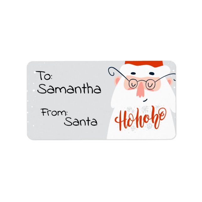 Niedliche Santa Gift Tags Adressaufkleber (Vorne)