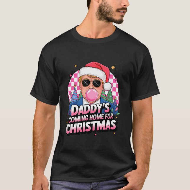Niedliche Santa trump Sonnenbrille Retro Weihnacht T-Shirt (Vorderseite)