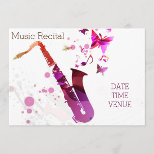 niedliche Saxophonkonzertaufführung Einladung