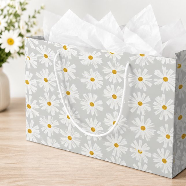 Niedliche Scandi Daisy Wrapping Große Geschenktasc Geschenktüte (Von Creator hochgeladen)