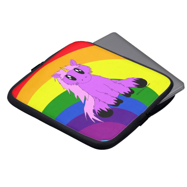 Niedliche schäbige Unicorn-Laptop-Hülse Laptopschutzhülle (Vorne Oben)