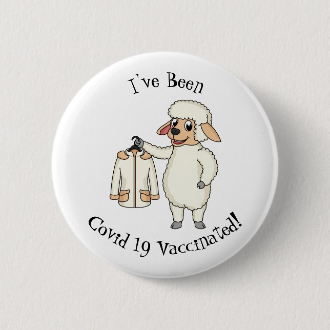 Niedliche Schafe mit Cartoon Button (Vorderseite)