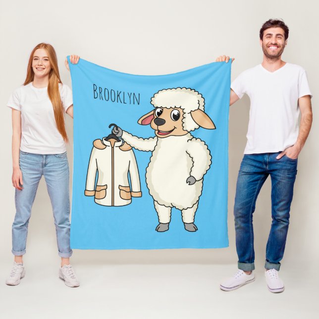 Niedliche Schafe mit Cartoon Fleecedecke (Beispiel)