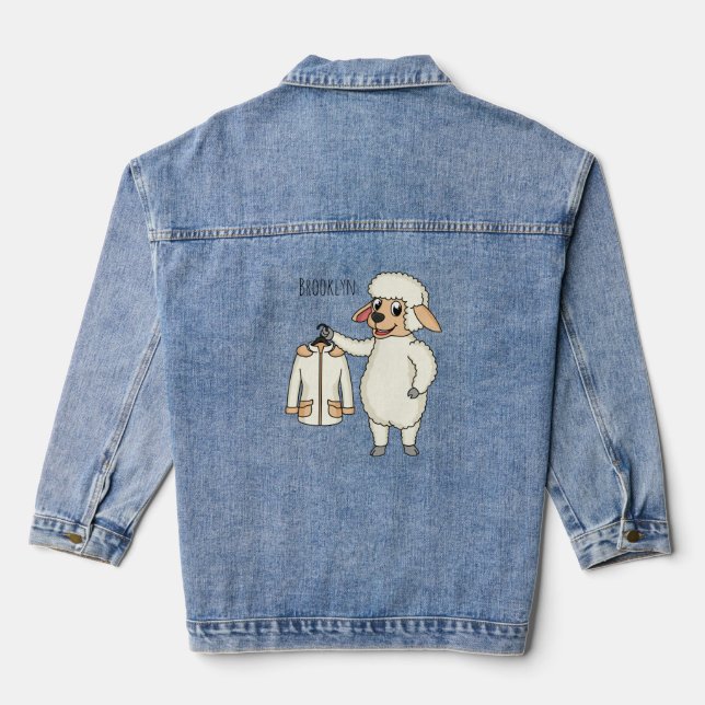 Niedliche Schafe mit Cartoon Jeansjacke (Rückseite)