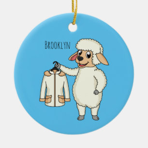 Niedliche Schafe mit Cartoon Keramik Ornament
