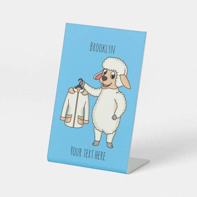 Niedliche Schafe mit Cartoon Sockelschild (Vorderseite)