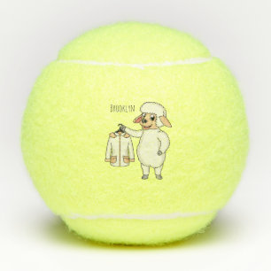 Niedliche Schafe mit Cartoon Tennisbälle