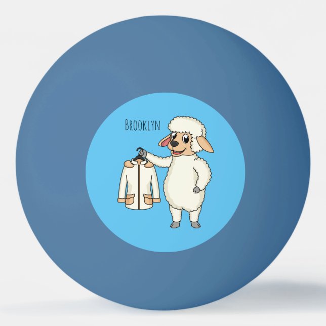 Niedliche Schafe mit Cartoon Tischtennisball (Vorderseite)