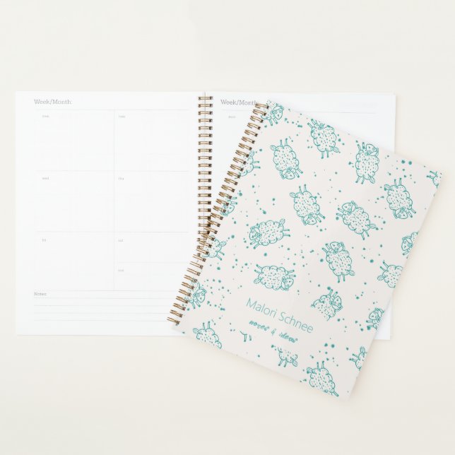 Niedliche Schafe – Whimsical nahtloses Muster Planer (Anzeige)