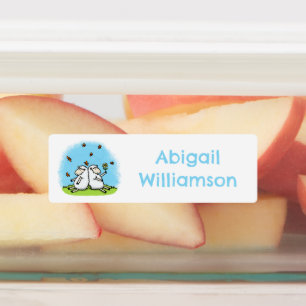 Niedliche Schaffreunde Cartoon personalisiert Etiketten