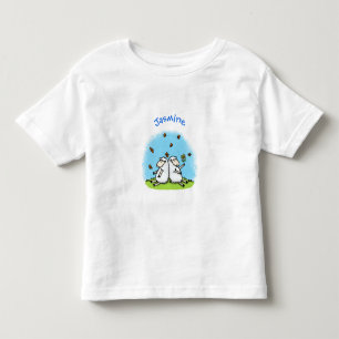 Niedliche Schaffreunde und Schmetterlinge Cartoon Kleinkind T-shirt