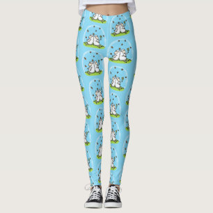 Niedliche Schaffreunde und Schmetterlinge Cartoon Leggings