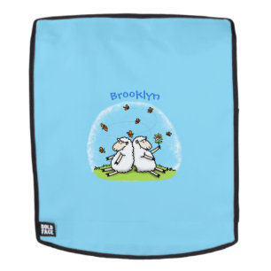 Niedliche Schaffreunde und Schmetterlinge Cartoon Rucksack