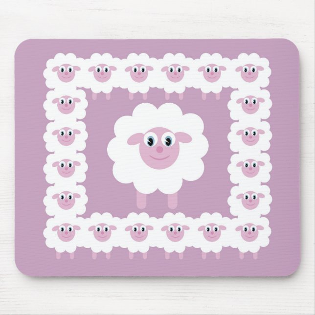 Niedliche Schafmäusematte Mousepad (Vorne)
