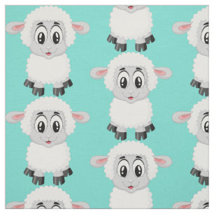 Niedliche Schafskinder Kinderzimmer farbig Stoff