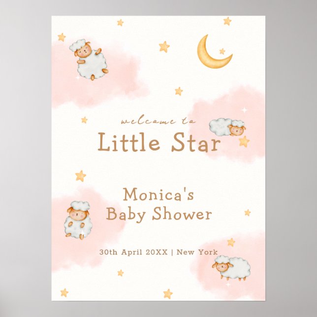 Niedliche Schaftzwinkle Twinkle Babydusche Empfang Poster (Vorne)