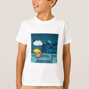 Niedliche Schale mit Regenschirm am Regentag T-Shirt
