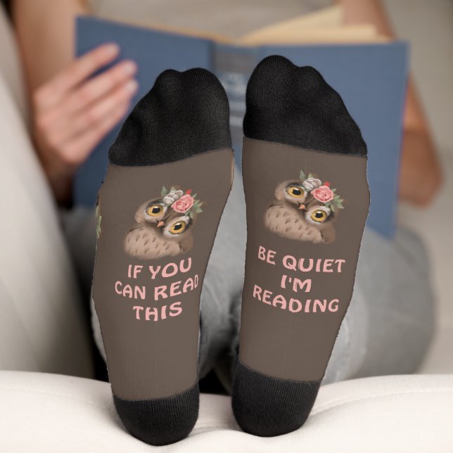 Niedliche Schale und Fun-Text-Socken Socken (Unterseite)