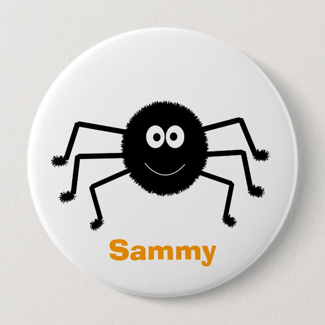 Niedliche Schaltfläche Halloween Black Spider Button (Vorderseite)
