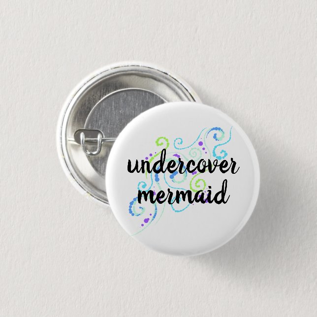 Niedliche Schaltfläche Mermaid untersuchen Button (Vorne & Hinten)