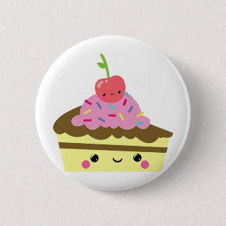 Niedliche Scheibe des Kawaii Eiscreme-Kuchens Button