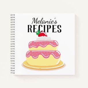 Niedliche Schicht Kuchen Personalisiert Rezept Notizbuch