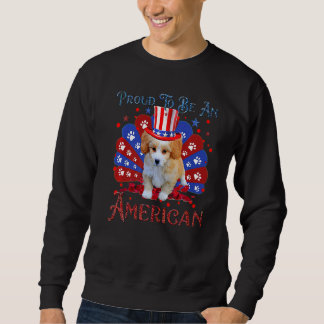Niedliche schiitische Poo-amerikanische Fahne am 4 Sweatshirt