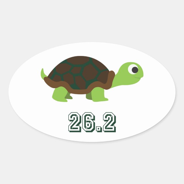 Niedliche Schildkröte 26,2 Ovaler Aufkleber (Vorderseite)