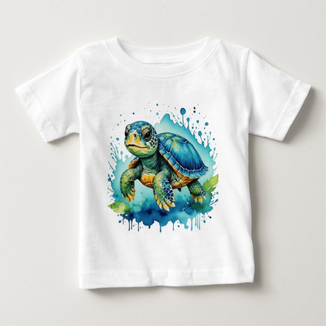Niedliche Schildkröte Baby T-shirt (Vorderseite)