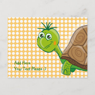 Niedliche Schildkröte - Grüne Blasen - Postkarte