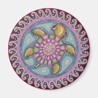 Niedliche Schildkröte Mandala Magnet von Soozie Wr