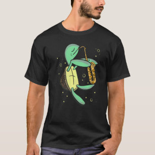 Niedliche Schildkröte spielt Saxophon T-Shirt