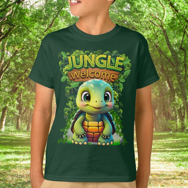 Niedliche Schildkröte — Tier-Schildkröte 🐢 T-Shirt (Fun Jungle Baby Turtle T-shirt, Cute Tortoise Woodland Wildlife Tee, Animal Nature-Inspired Shirt 🐢)