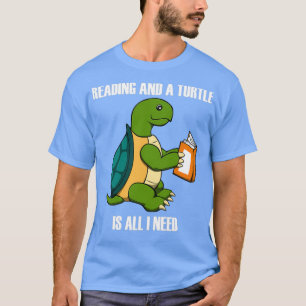 Niedliche Schildkröte und Leserbuch Sprichwort T-Shirt