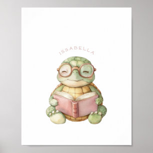 Niedliche Schildkrötenlesung Poster