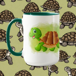 niedliche Schildkrötenliebhaber fügen Monogramm-Ta Tasse