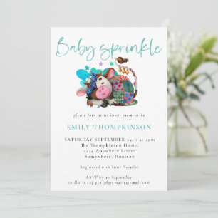 Niedliche Schlaffarm Aquamarin Baby Sprinkle Einladung
