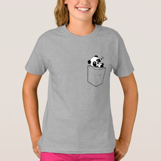 Niedliche Schlafpanda in der Tasche T-Shirt (Vorderseite)