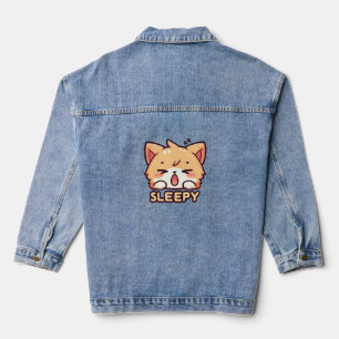 Niedliche, schläfrige Katze Jeansjacke